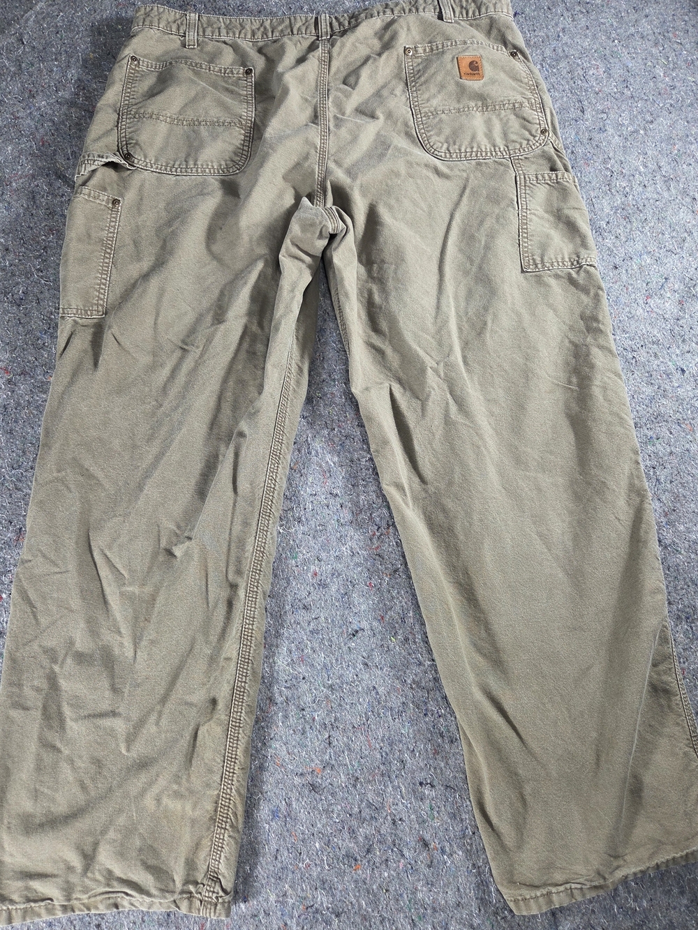Carhartt B10 LBR Men’s 42x32 Dungaree Fit Carpenter Work Pants Brown Canvas